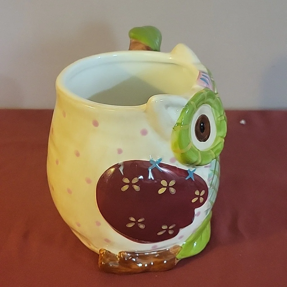 OLLI OWL Coffee Mug Ceramic Hand Painted Dolomite, 5
